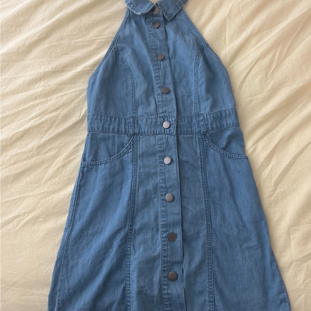 Free People Blue Denim Mini Dress